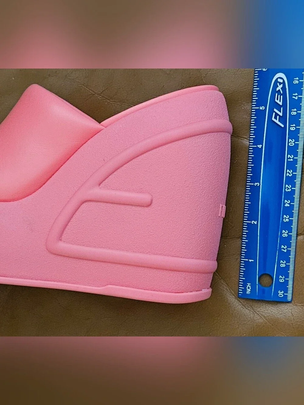 New Fendi Pink High Platform Slide Mules Size 6 US